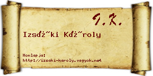 Izsáki Károly névjegykártya