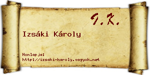 Izsáki Károly névjegykártya