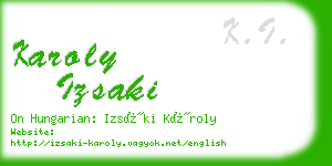 karoly izsaki business card